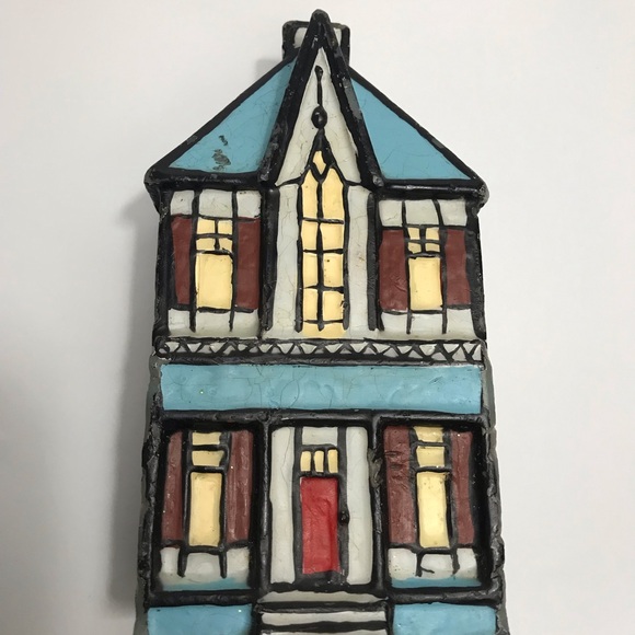 ROBERT ALAN CANDLE Co. house home Christmas vintage blue Xmas Candle - Picture 8 of 11